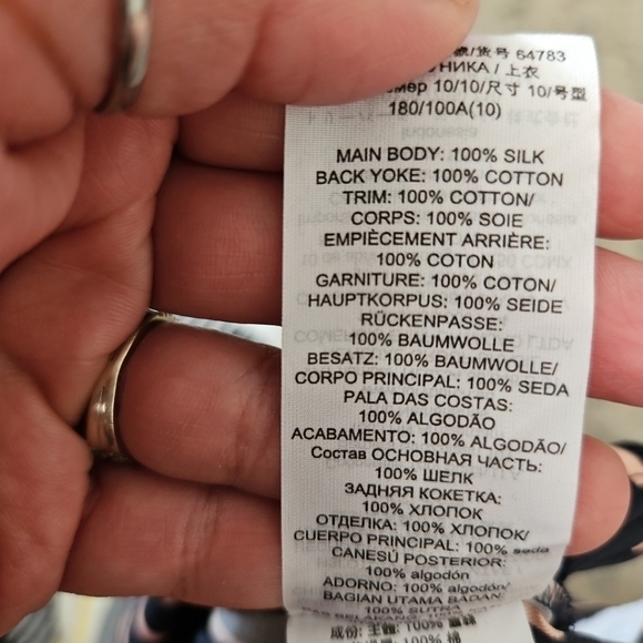 Tory Burch Womens Field Day Stripe Silk Tunic Multicolor Designer Blouse 10 - Picture 9 of 16